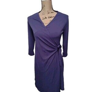 Gilli Midi Dress Women's Size Medium Purple Wrap Style New